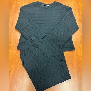 Women's Black Quilted Sweater